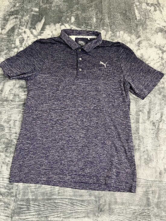 Puma Other - Puma Mens Heathered Golf Polo Shirt M Purple Lightweight Stretch Performance
